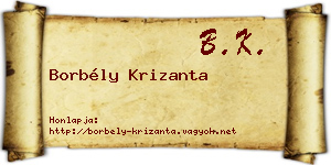 Borbély Krizanta névjegykártya